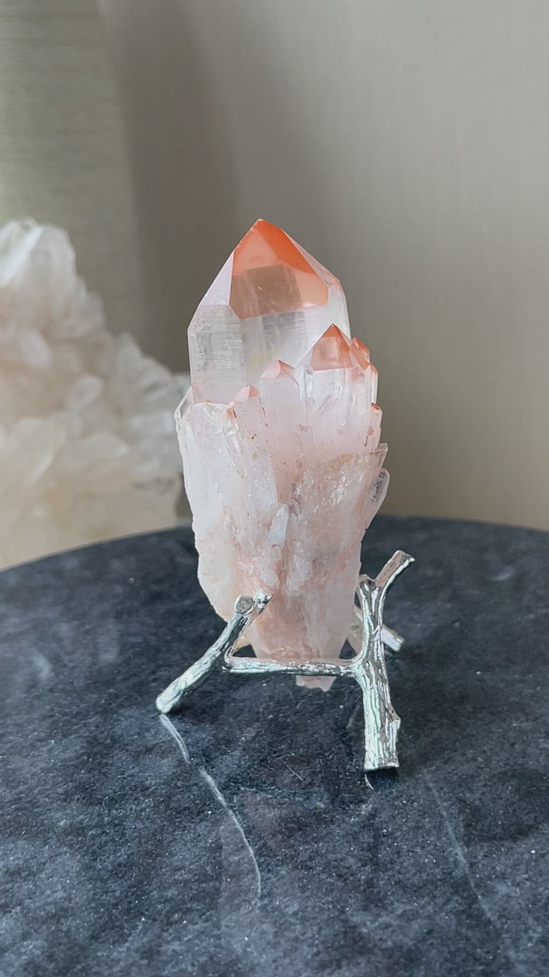 Pink Pineapple Quartz Cluster on Stand 2