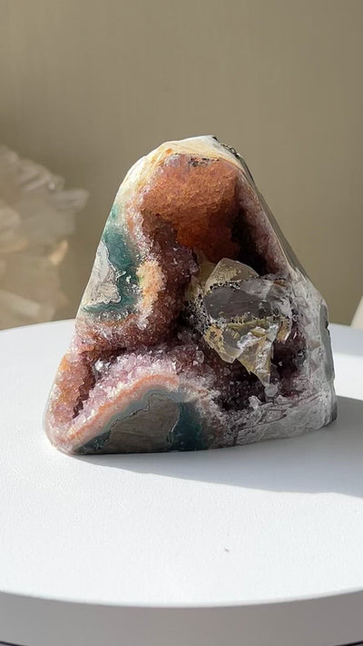 [Apollo] Orange Calcite Amethyst Geode