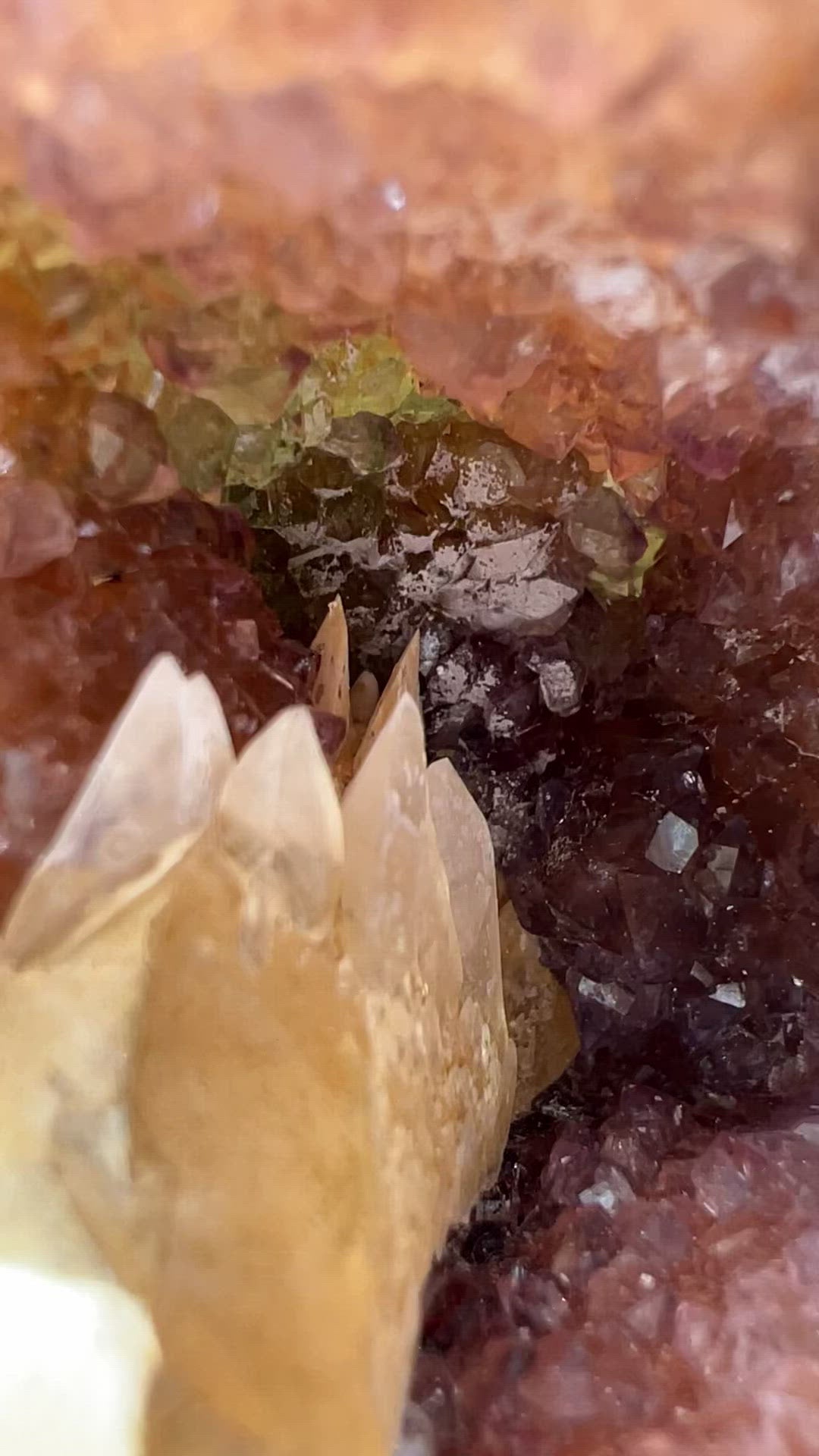 [Apollo] Orange Calcite Amethyst Geode