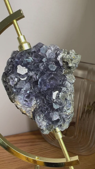Fujian ‘Tanzanite’ Fluorite on Arc Stand