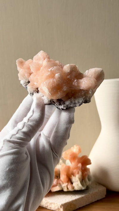 Stilbite Flower on Chalcedony