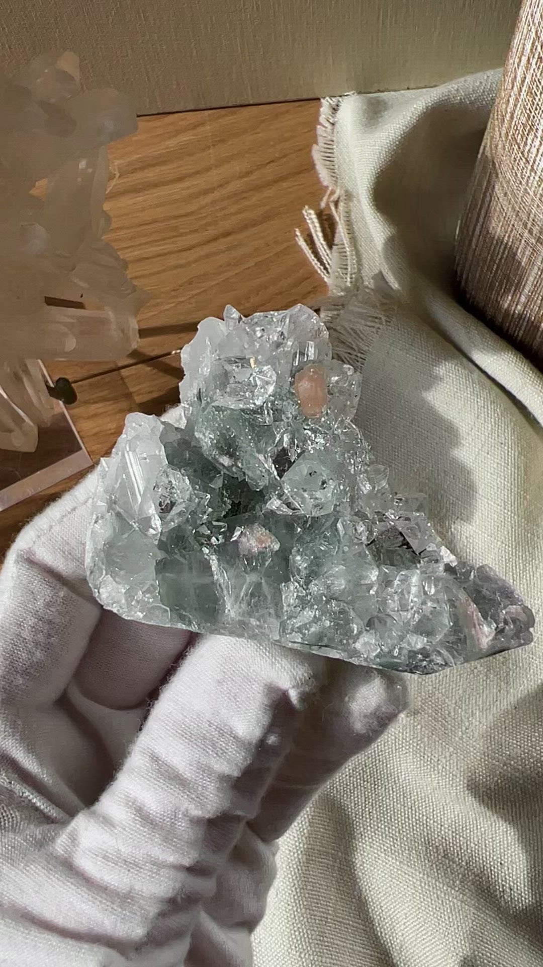 [Teal] Top Grade Apophyllite on Teal Chalcedony