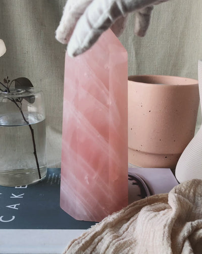 Chunky Rose Quartz Towers