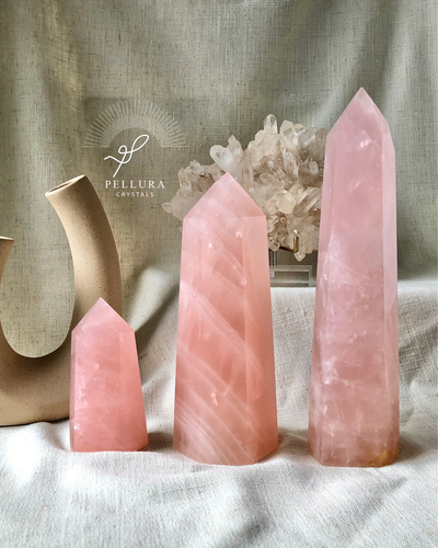 Chunky Rose Quartz Towers