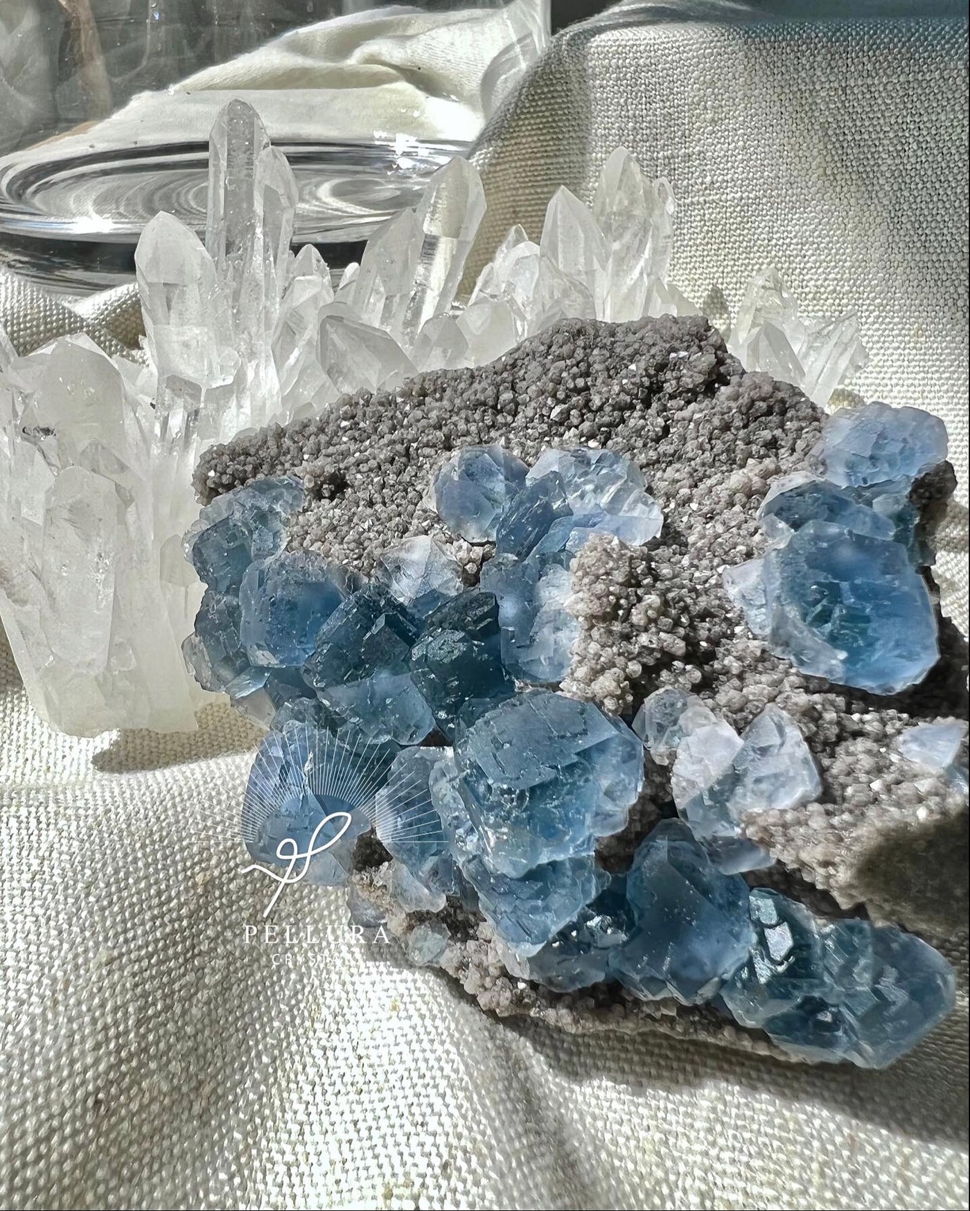 [South Pacific] Blue 'QR' Fluorite on Matrix