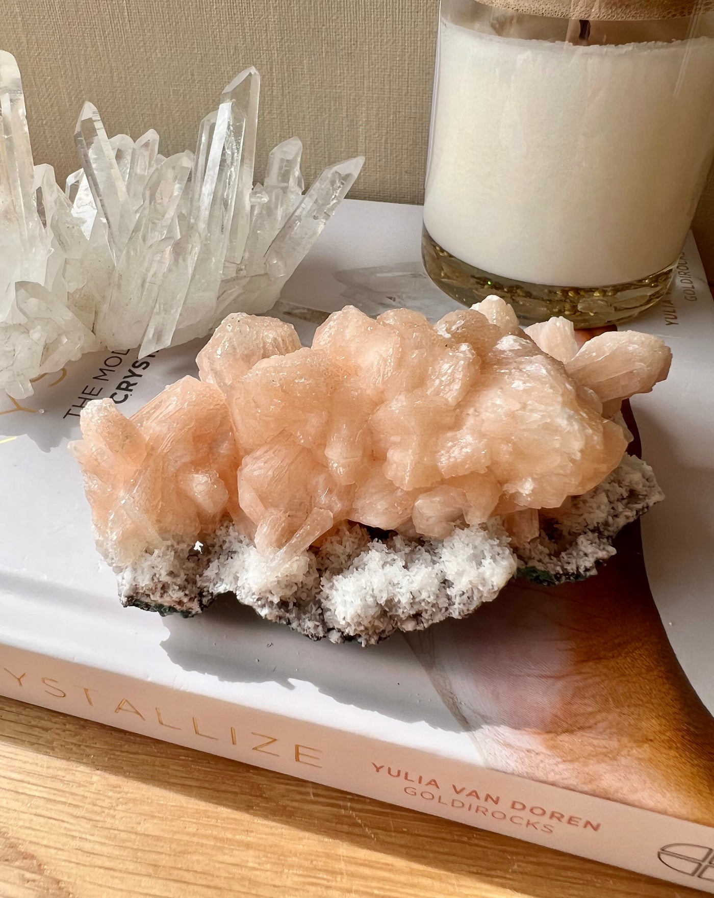 Stilbite Flower on Chalcedony
