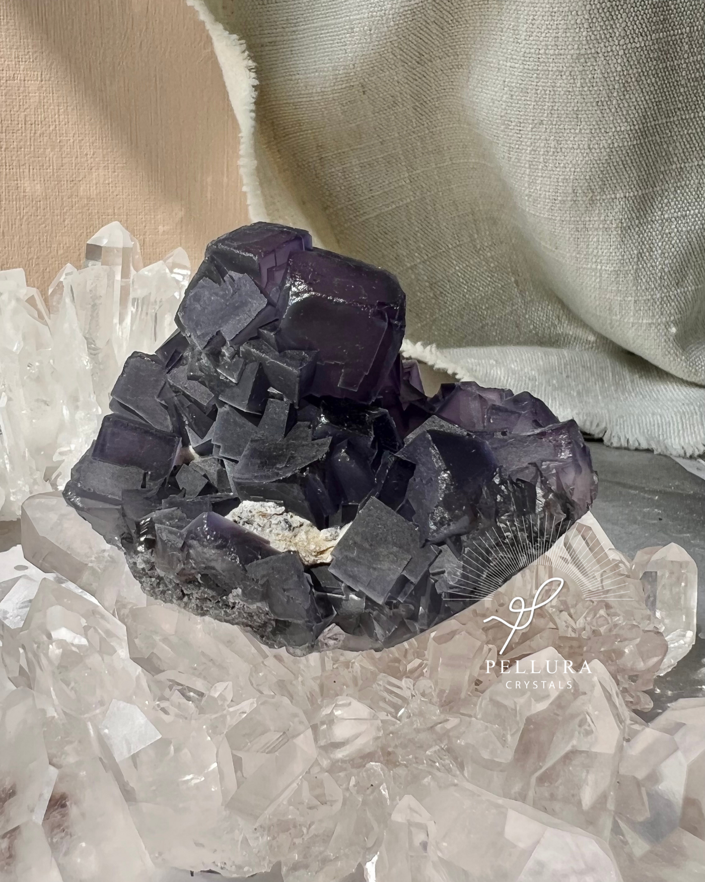 Dark Purple Fluorite Cluster 3