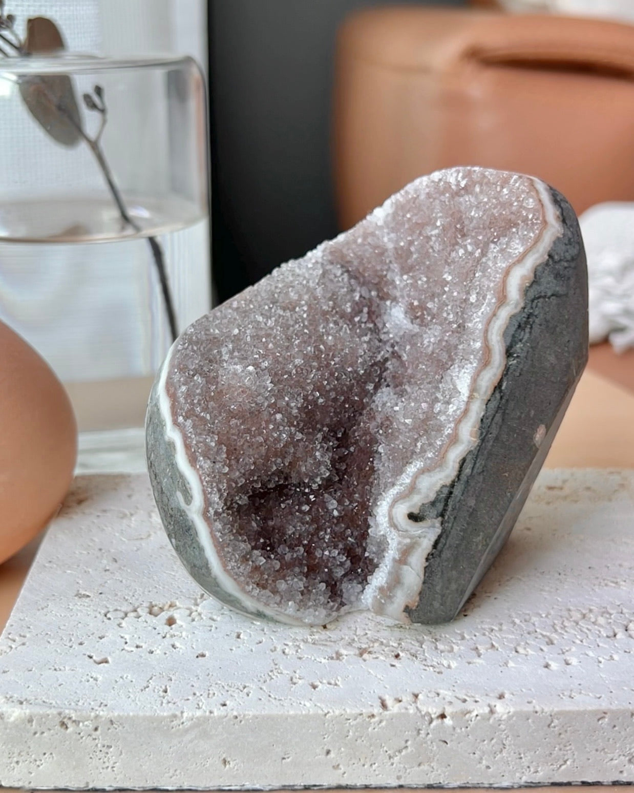 Peach Amethyst Polished Geode