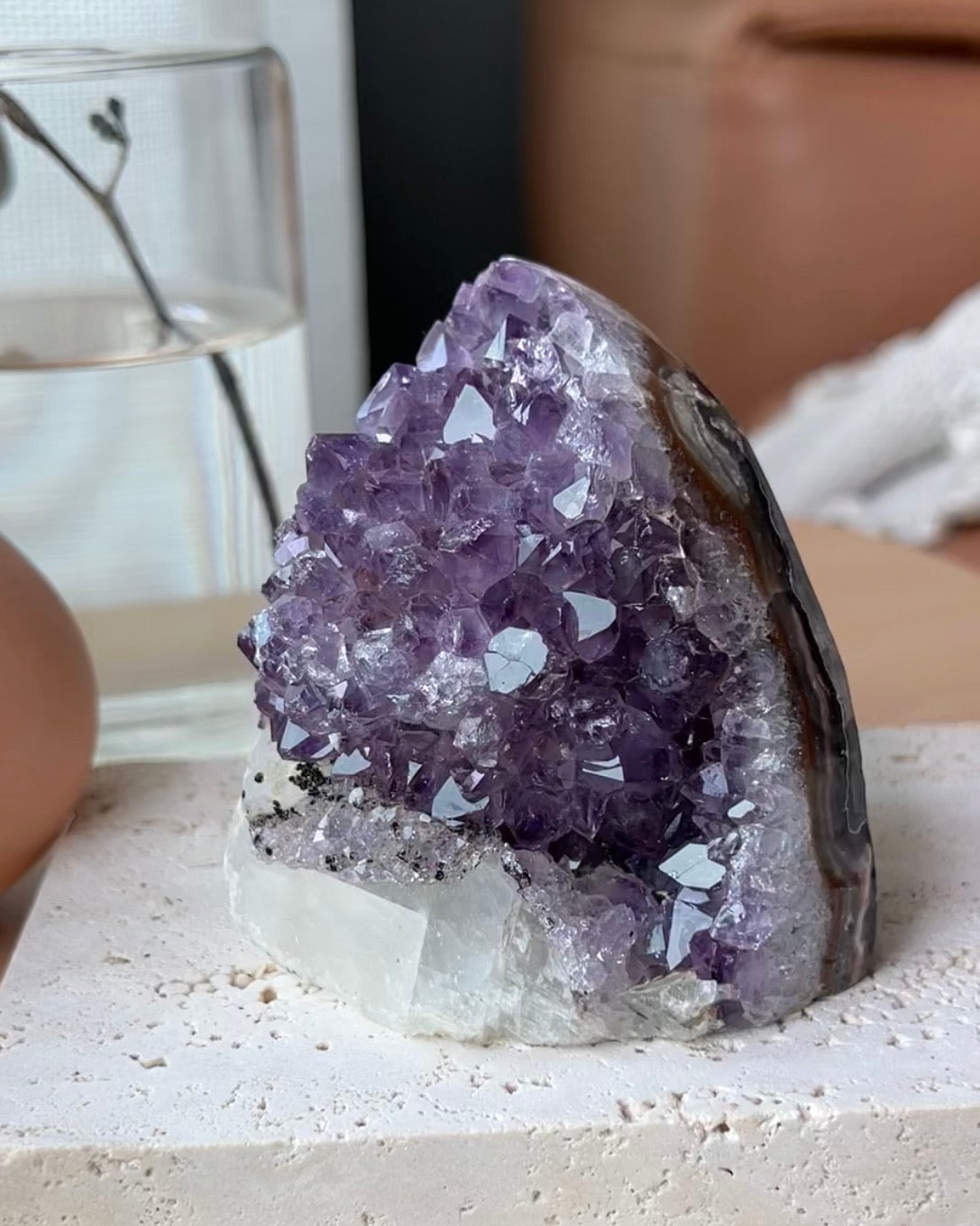 Amethyst Calcite Polished Geode