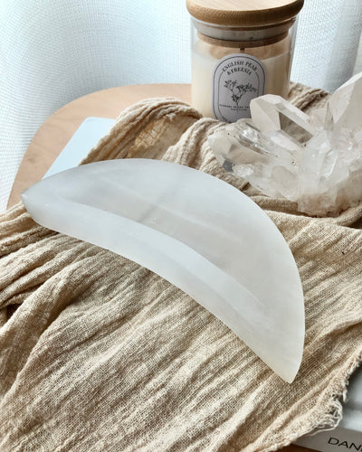 Selenite Moon Bowl