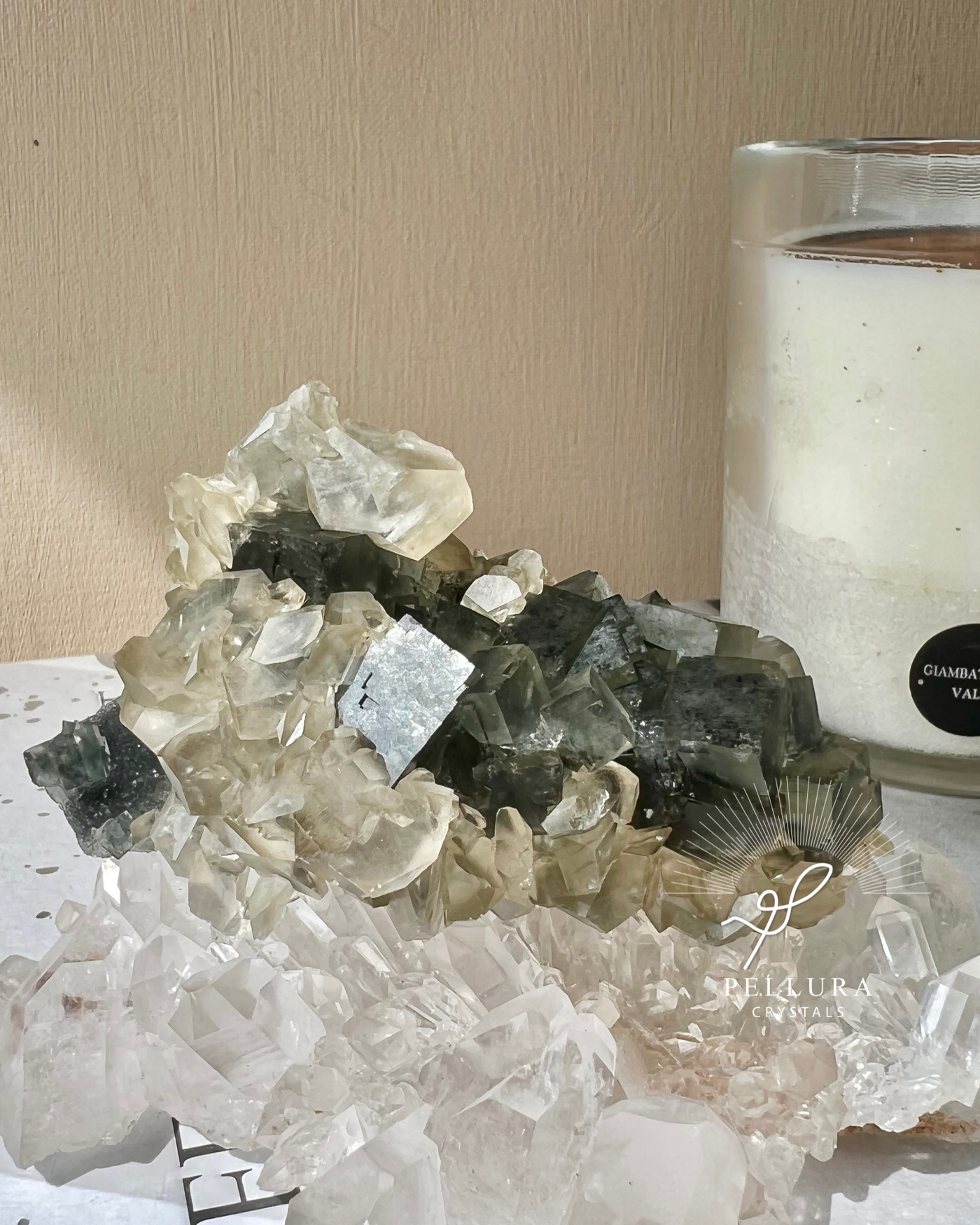 [Willow] Deep Green Fluorite With Calcite Flowers