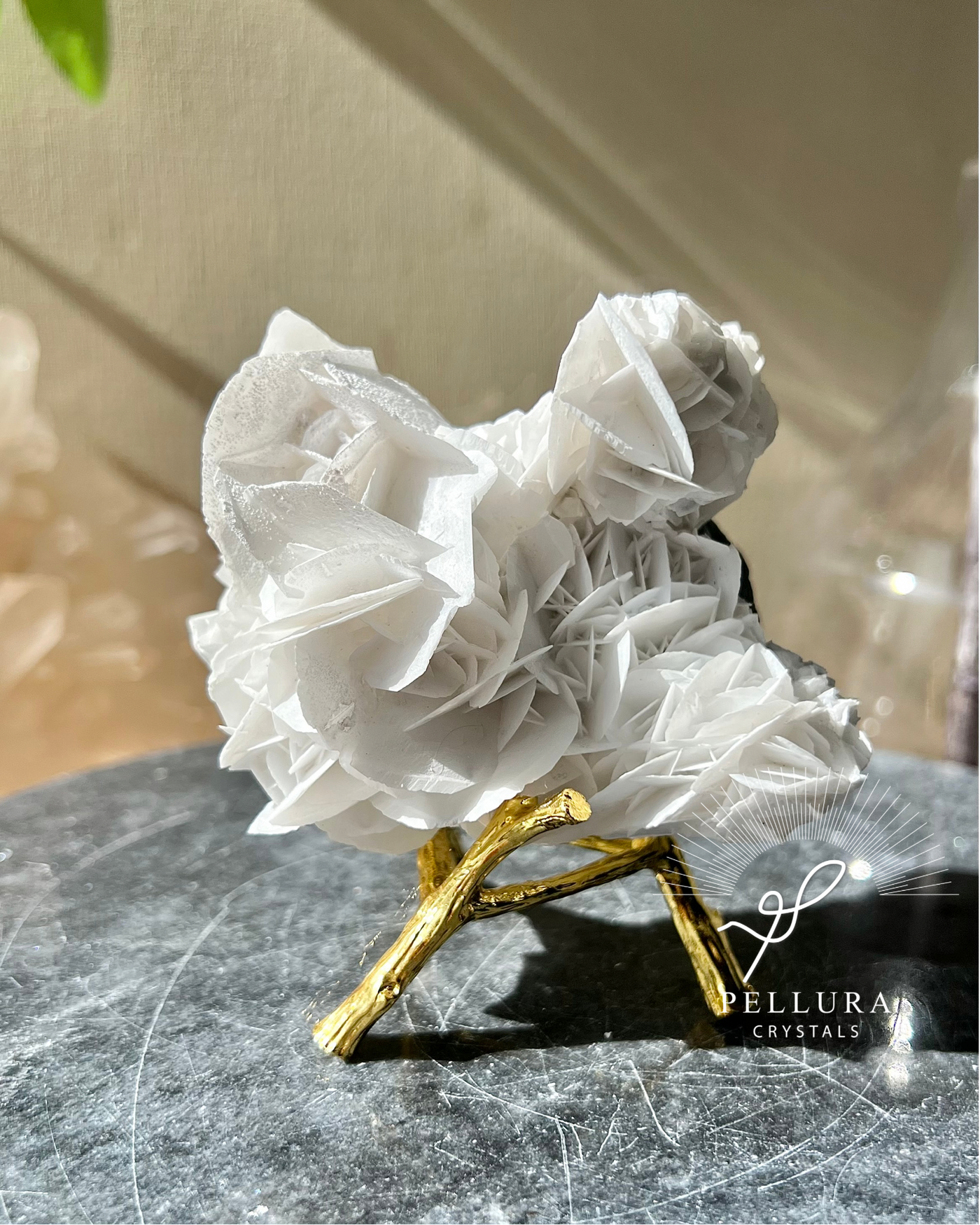 [Iris] Elegant Rose Calcite on Stand