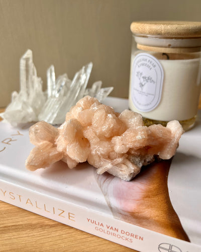 Stilbite Flower on Chalcedony