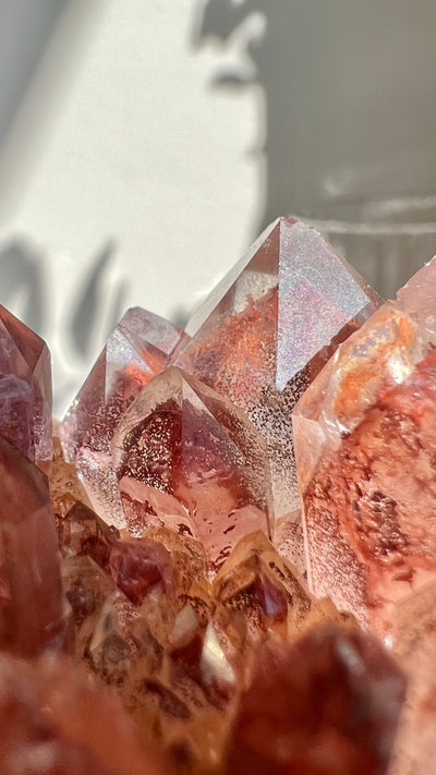 Red Phantom Quartz Cluster