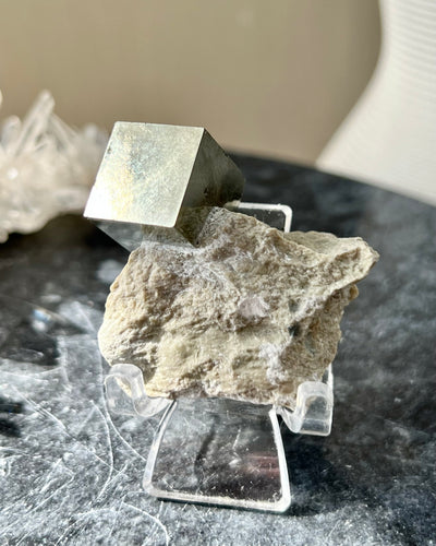 Cube Pyrite on Matrix (A)