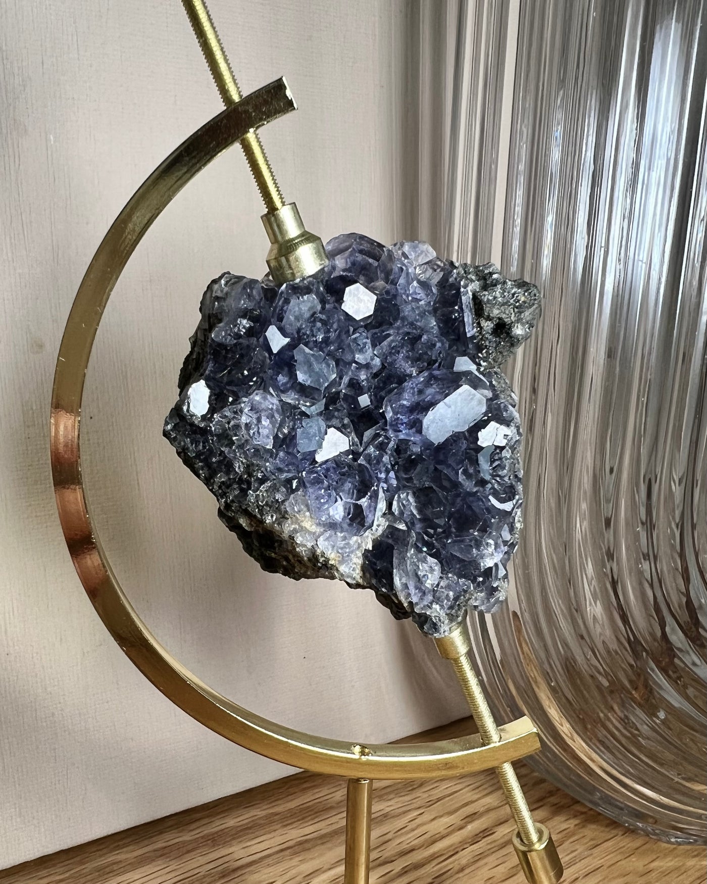 Fujian ‘Tanzanite’ Fluorite on Arc Stand