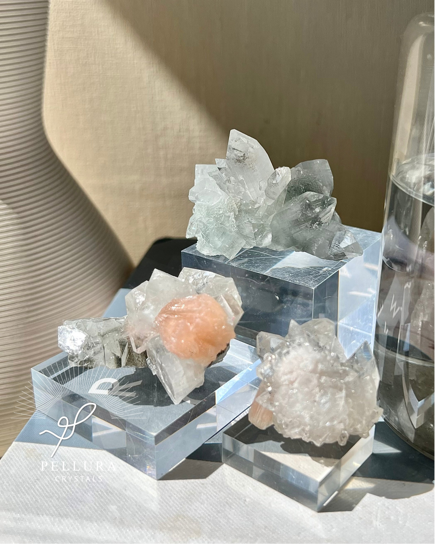 Trio of Apophyllite & Stilbite