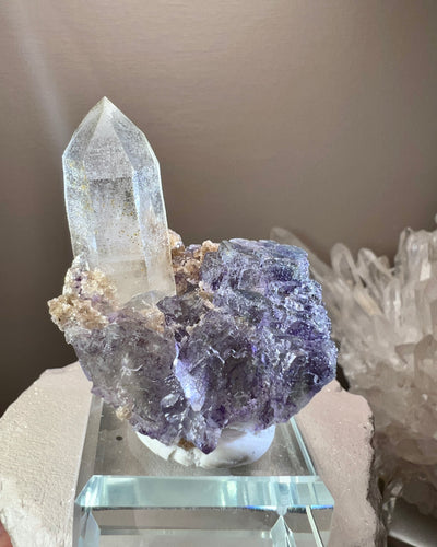 Phantom Step Ladder Fluorite w Quartz Point