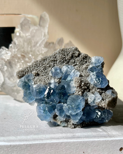 [South Pacific] Blue 'QR' Fluorite on Matrix