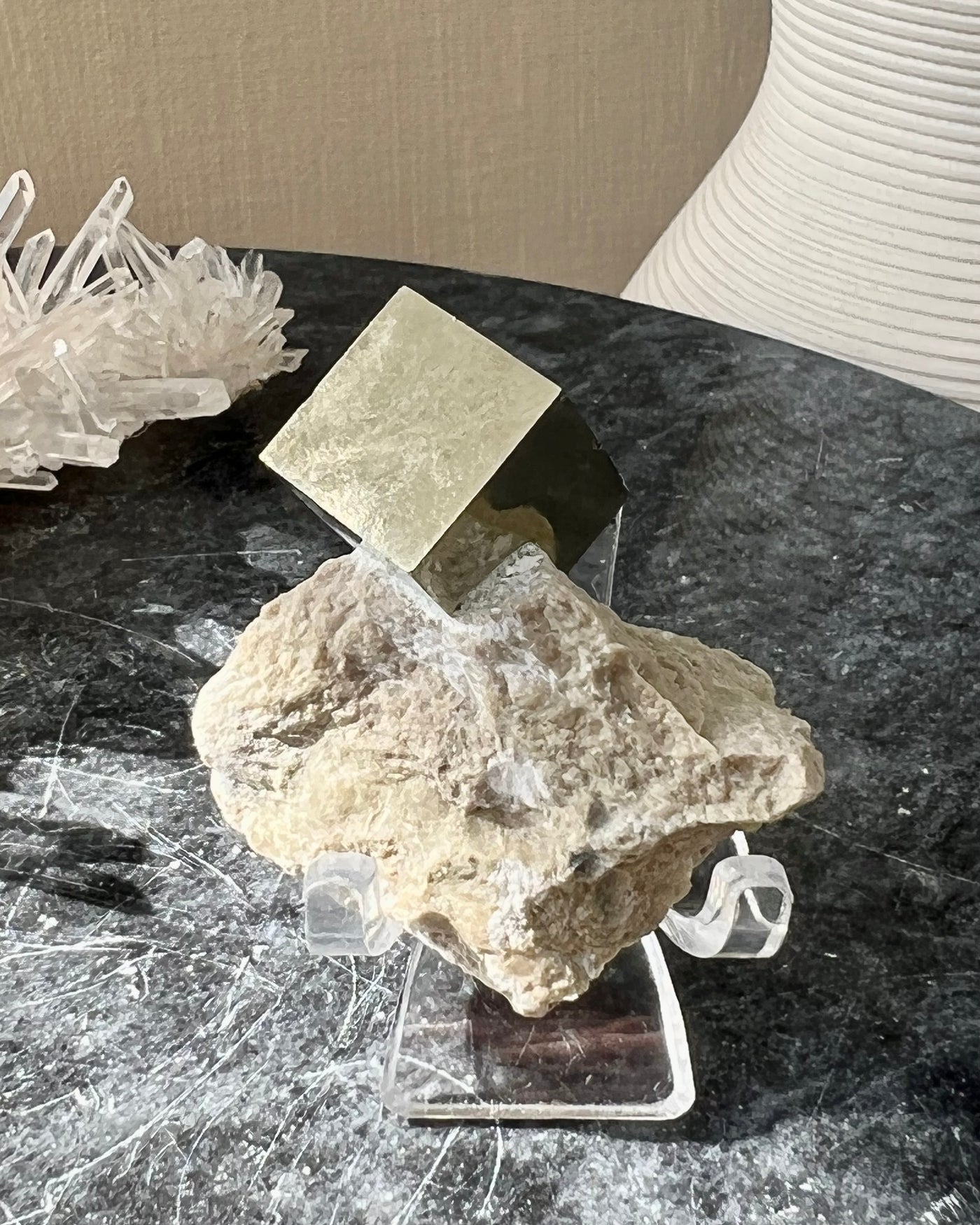 Cube Pyrite on Matrix (A)