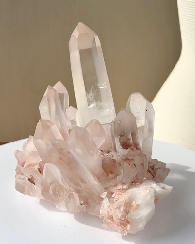 [Alegria] Himalayan Pink Clear Quartz Cluster
