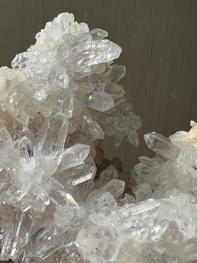 Chrysanthemum Clear Quartz Cluster on Stand