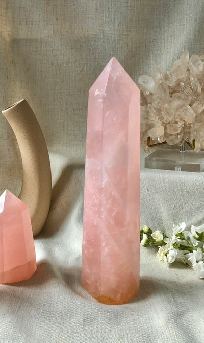 Chunky Rose Quartz Towers