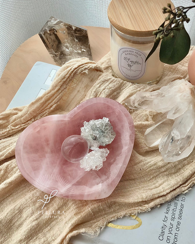 High Grade Rose Quartz Heart Bowl