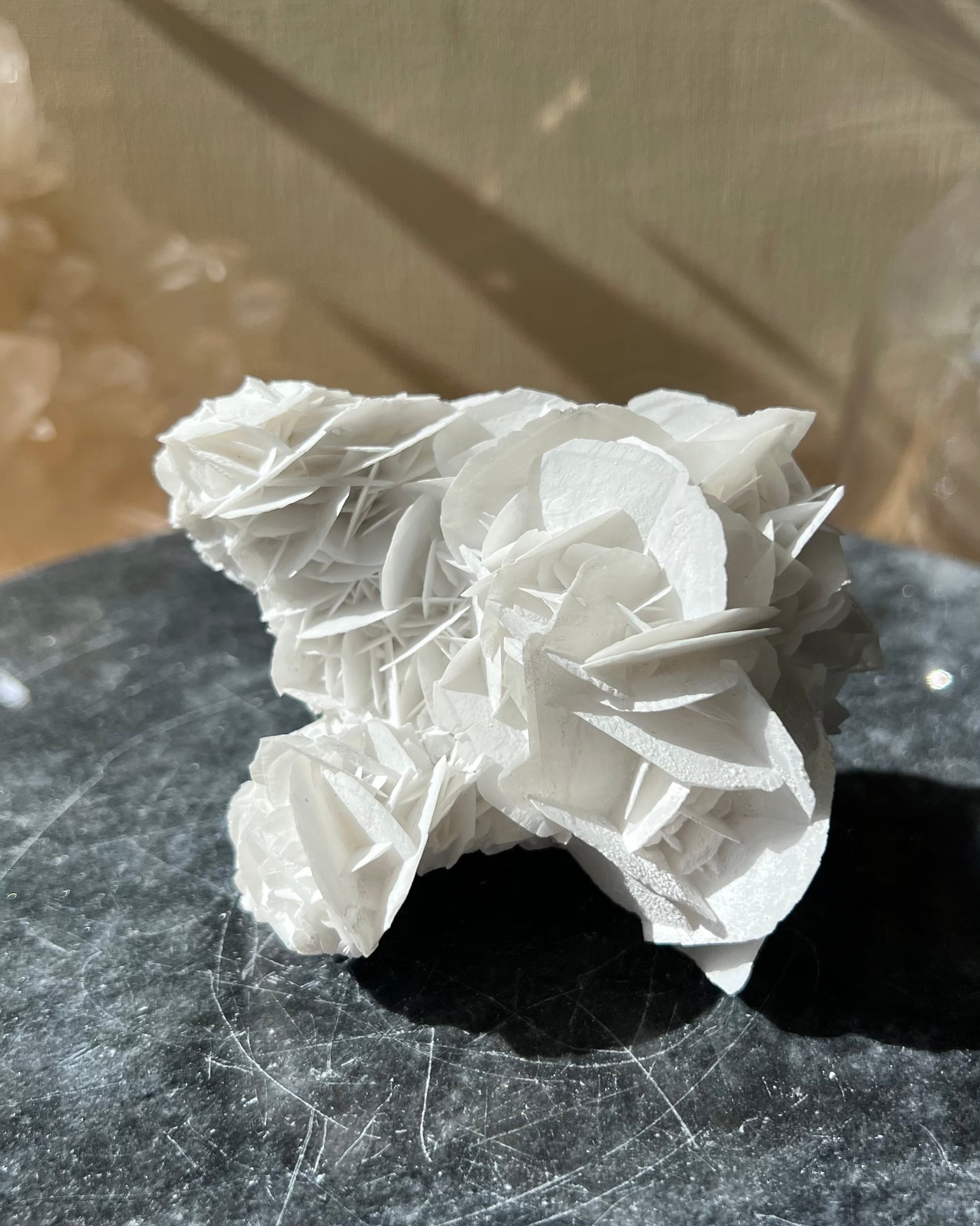 [Iris] Elegant Rose Calcite on Stand