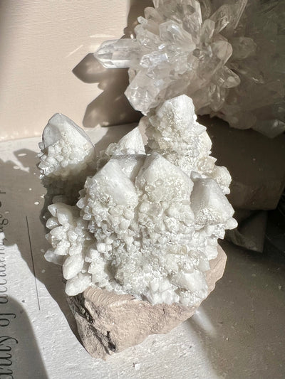 White Candle Quartz Cluster