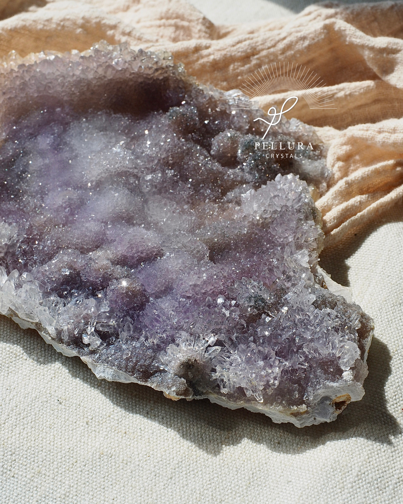 Nebula Amethyst Flower Plate on Stand