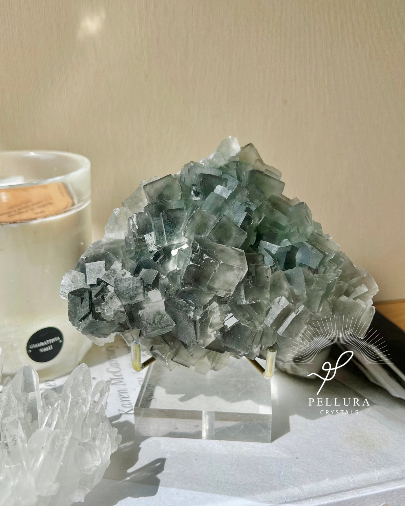 [Marvel] Green Fluorite Cluster on Stand