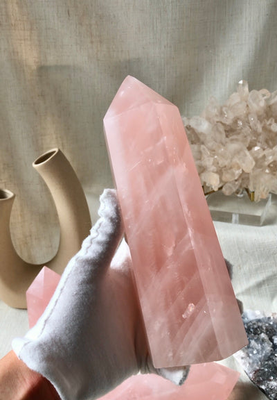 Chunky Rose Quartz Towers