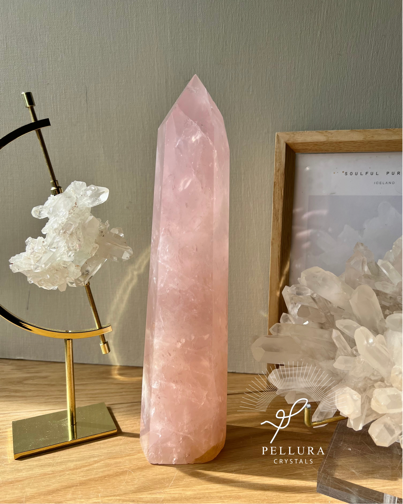 Large Rose Quartz Tower