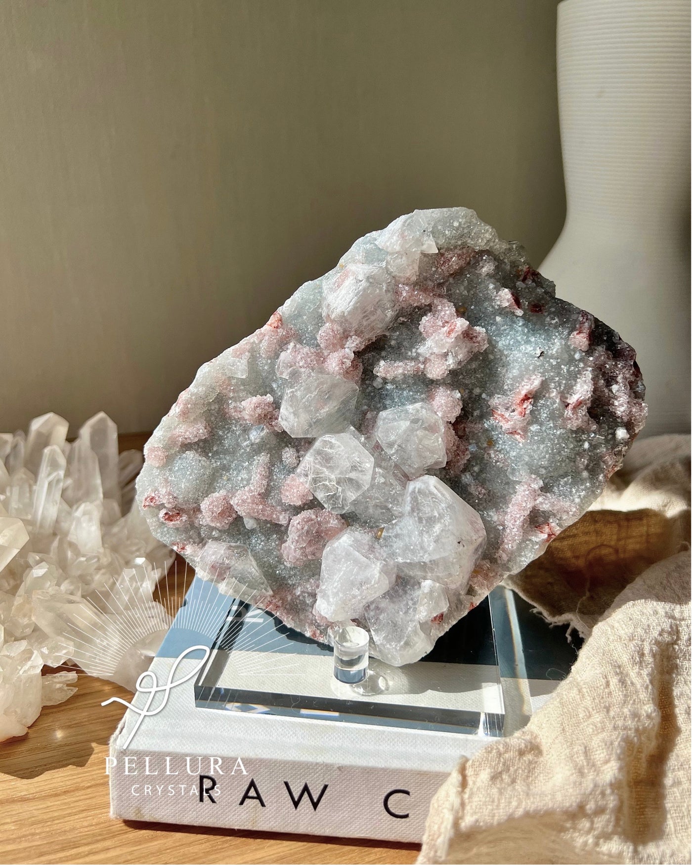 [Ursa Major] Apophyllite on Blue Chalcedony