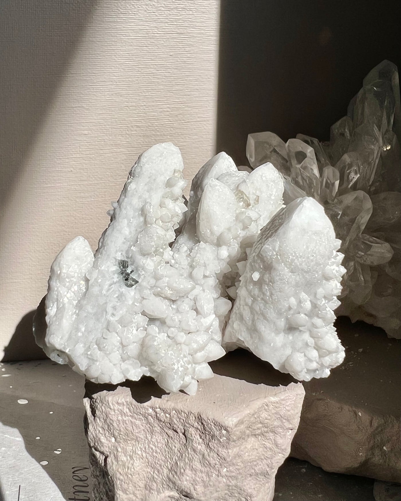 White Candle Quartz Cluster